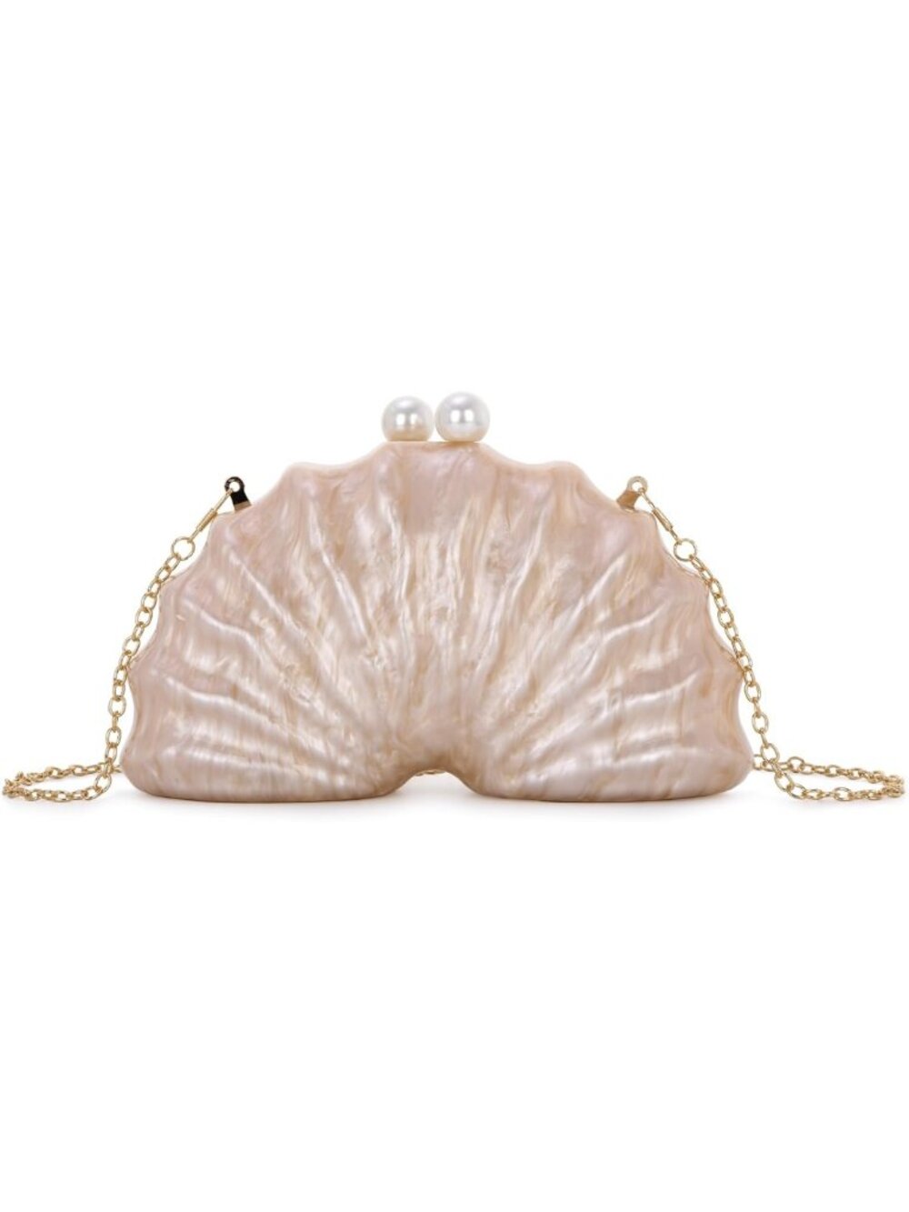 Luxury Marble Acrylic Shell Clutch Evening Handbag - Unique Chain Shoulder Bag